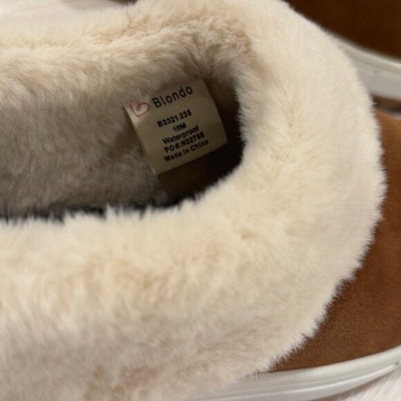 BLONDO "Suri" Suede Fur-lined Waterproof Slip-on Shoe/Slipper - Picture 7 of 9